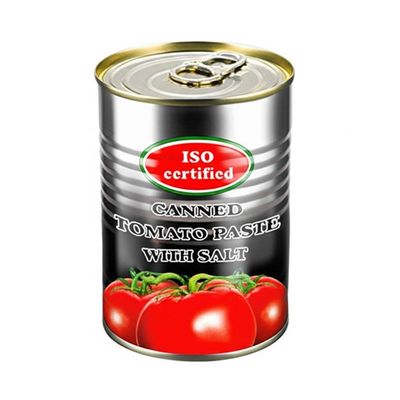 Purée de tomates en conserve certifiée ISO avec sel, ingrédients sans OGM